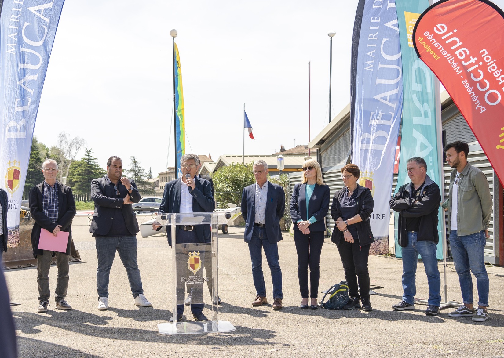 Lancement des travaux en présence du vice-président du département, Bruno Pascal