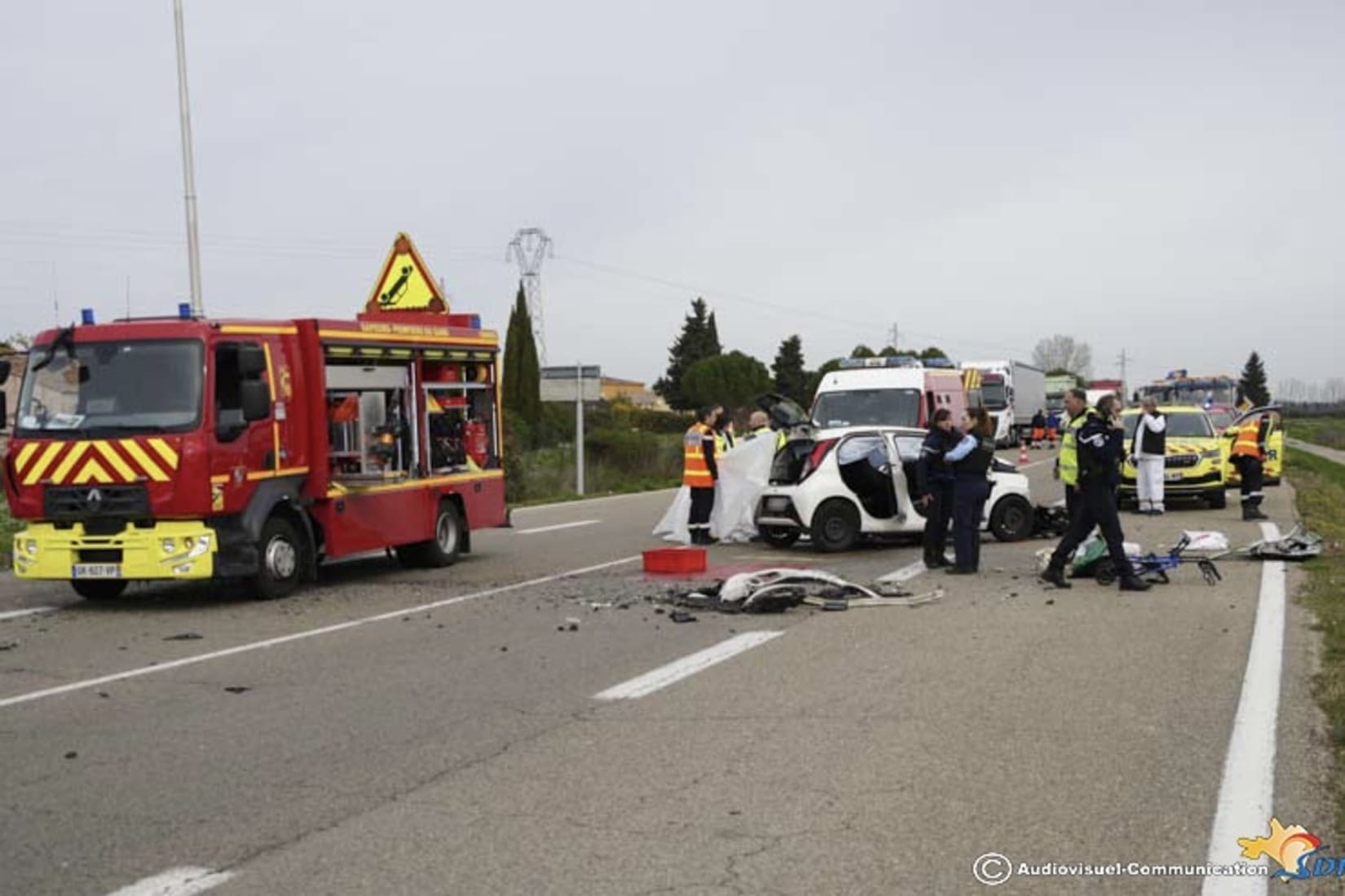 Collision choc frontal accident décès tragique route