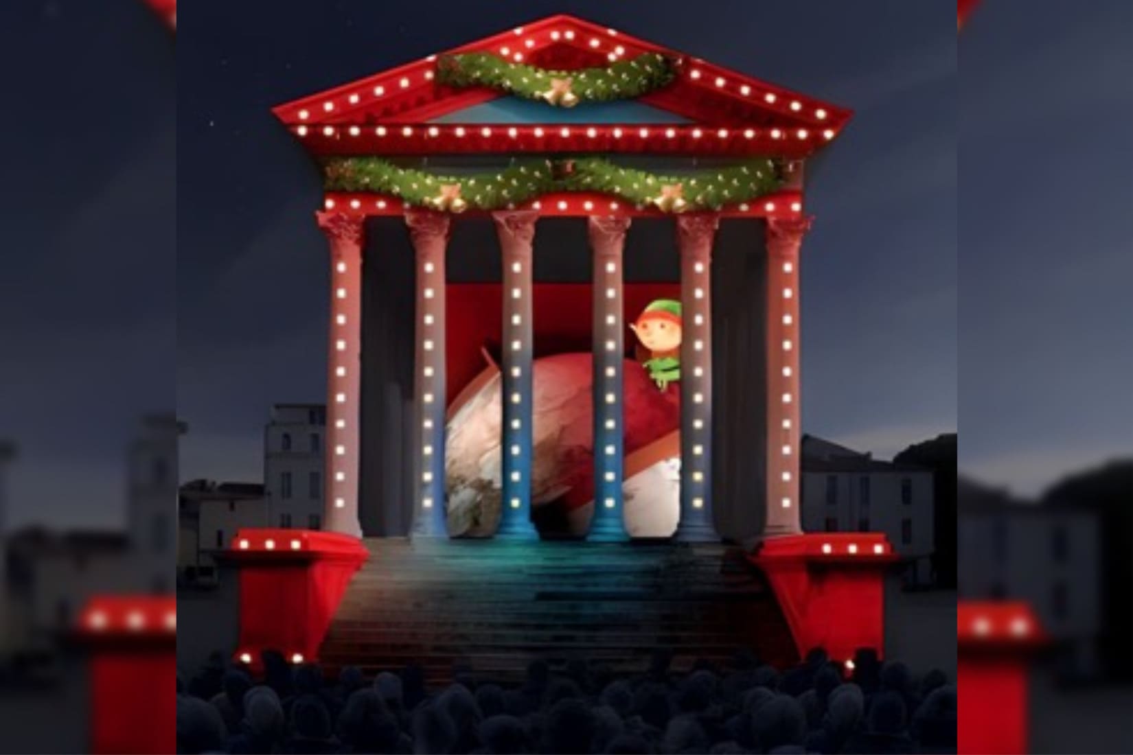 Nîmes La Maison Carrée  illuminations de Noël 