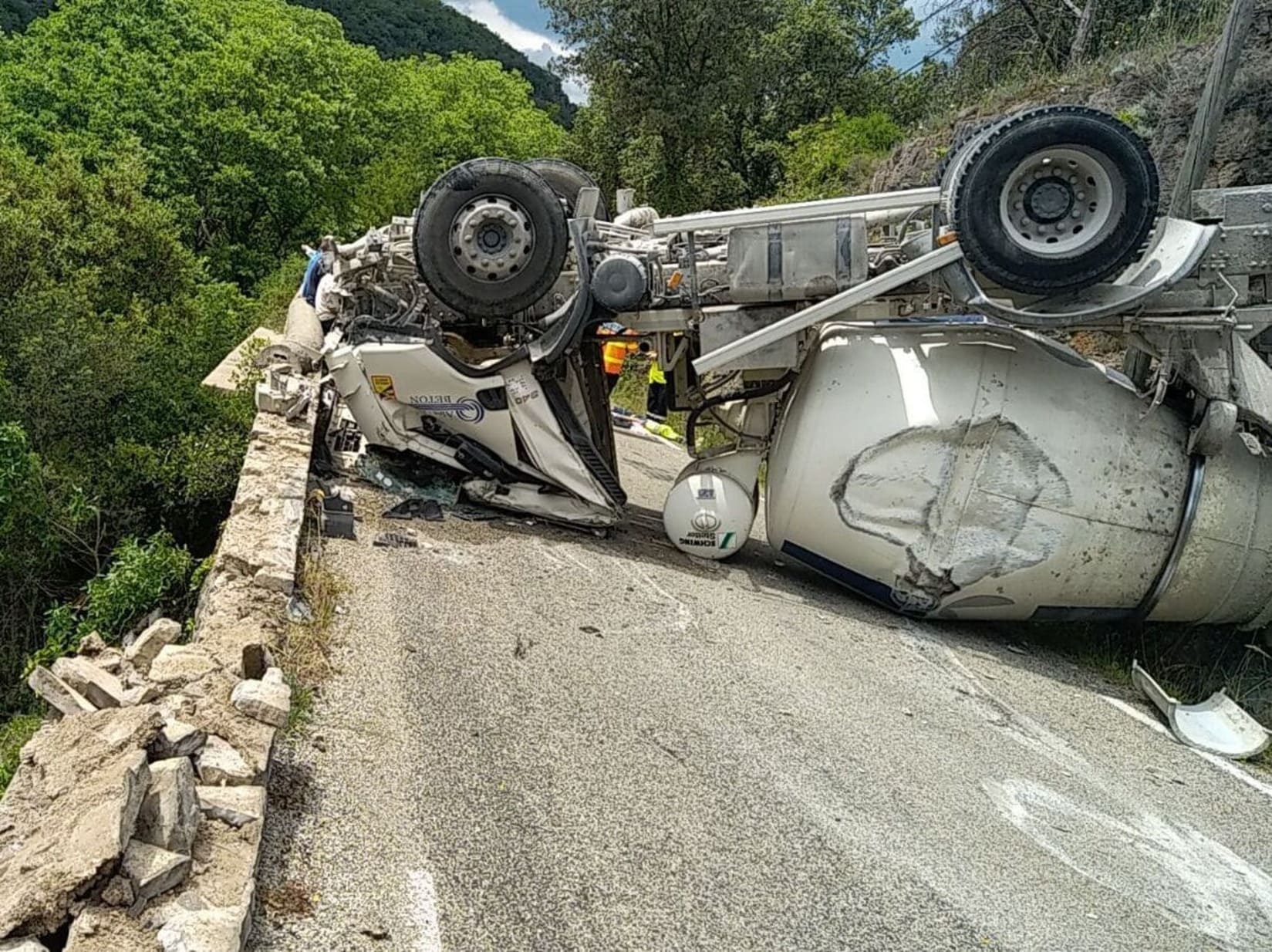 accident camion route un blessé