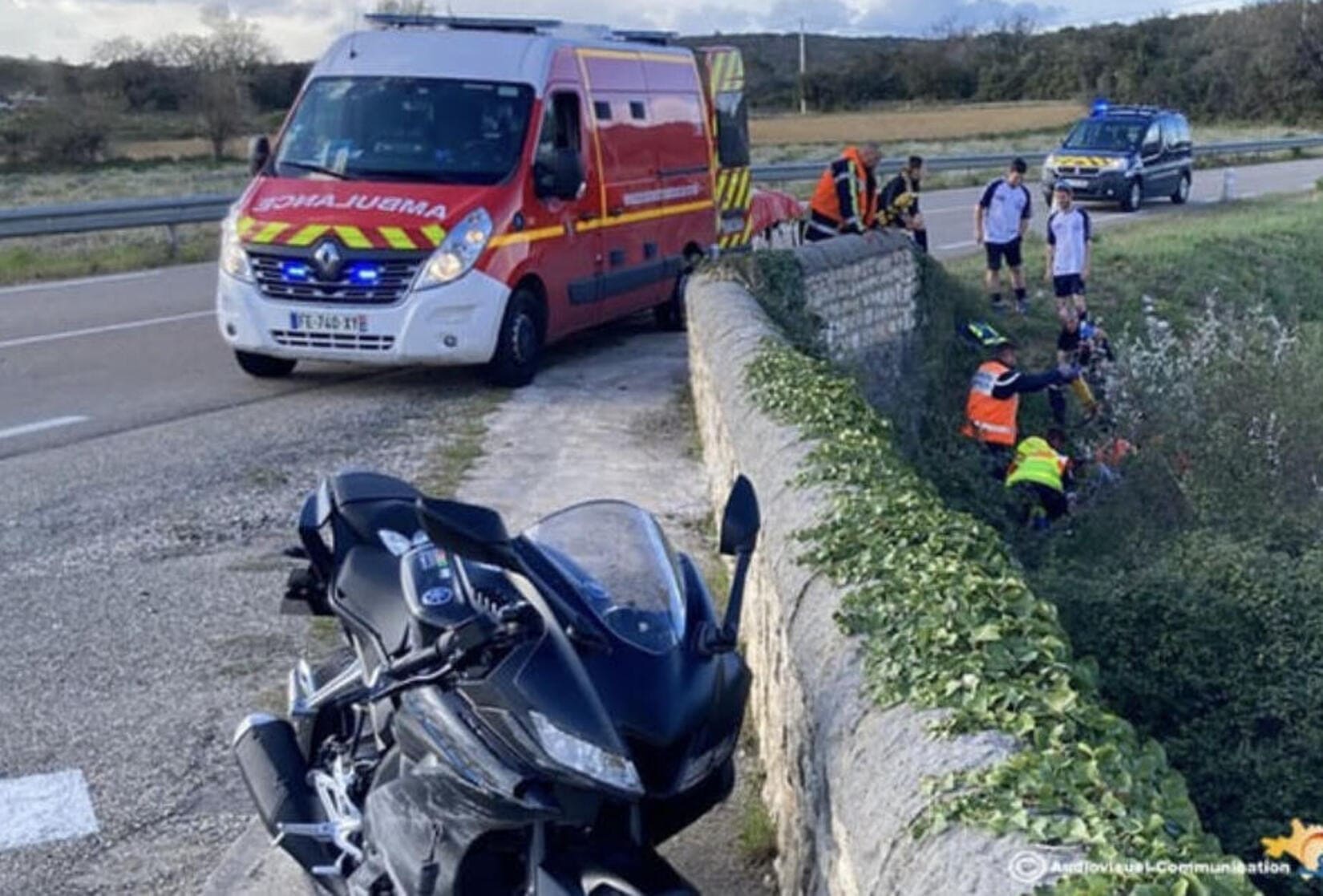 accident voie publique blessé motard