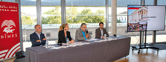 w 2693 JPM TOURISME NIMES Sylvain Pastor, Sophie Roulle, Jean-Paul Fournier et Xavier Douais