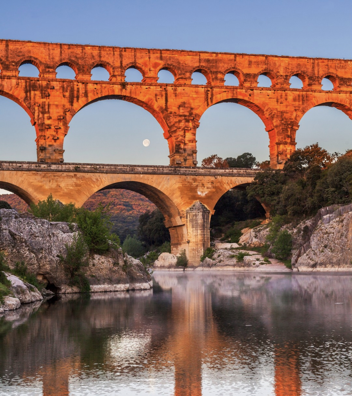 Coucher de soleil sur le Pont du Gard