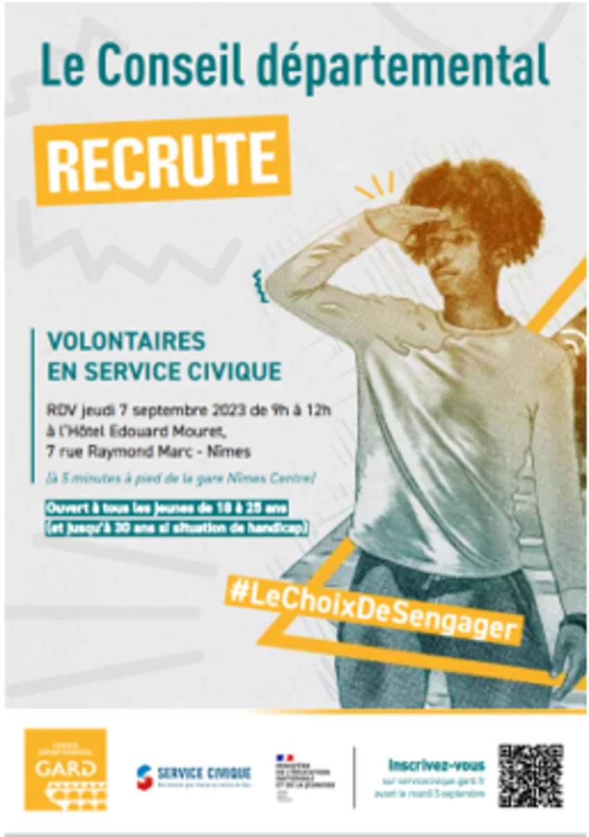 recrutement volontaires service civique gard