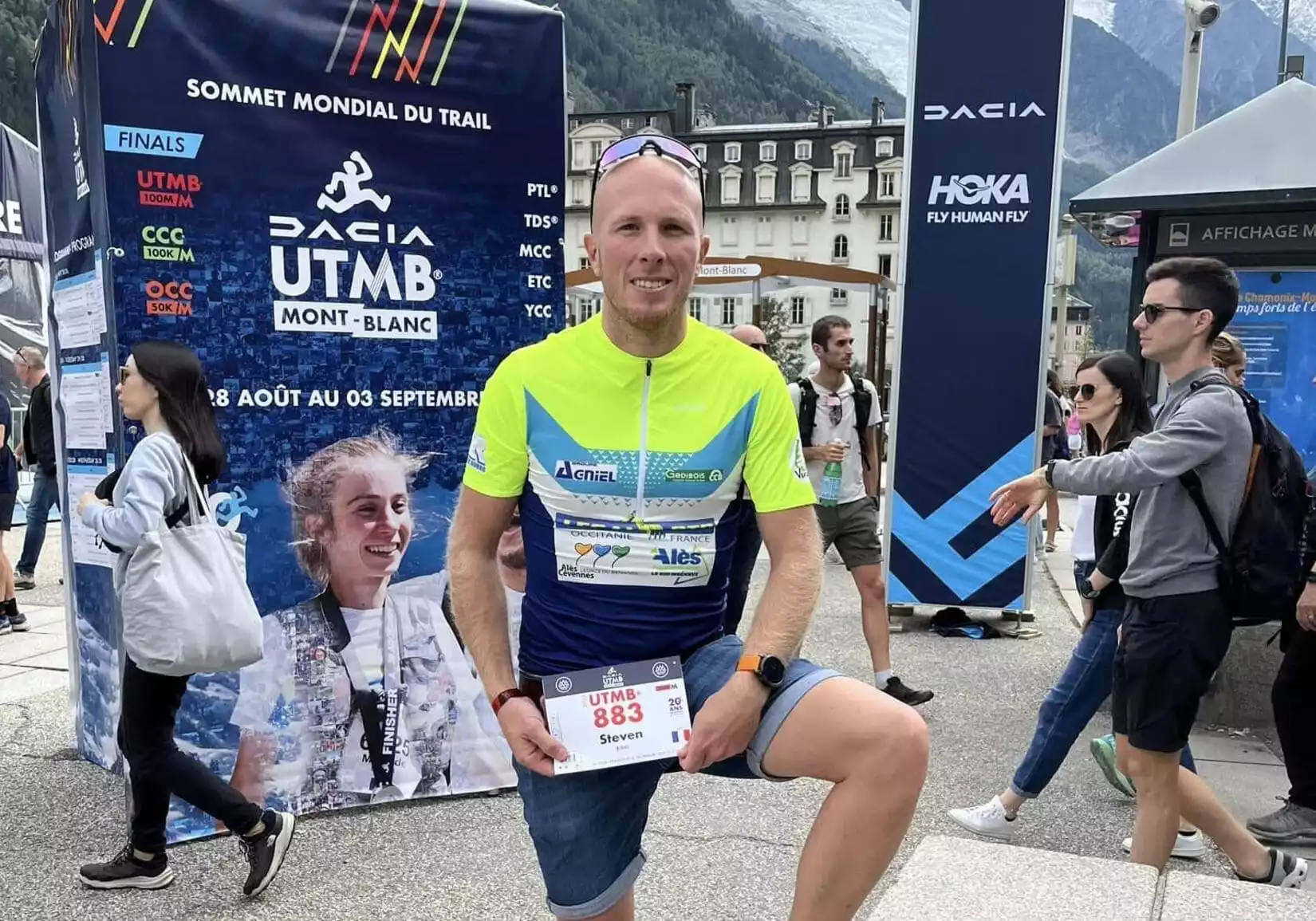 alésien au départ de l'Ultra Trail du Mont-Blanc  courses les plus dures du monde UTMB Alès