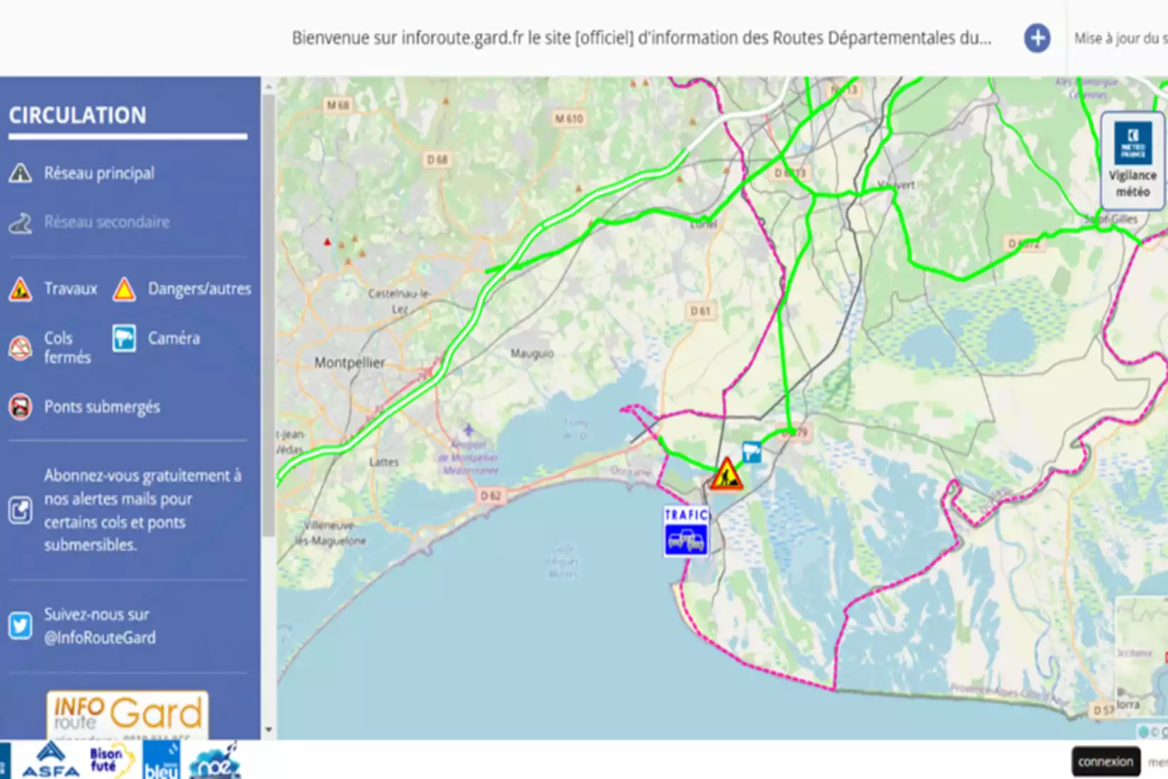 système infos trafic temps réel grau du roi gard 